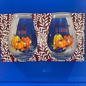 NIB stemless wine glass set